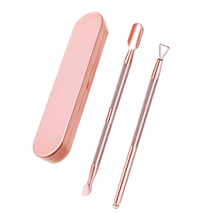High-Quality Elegant Rose Gold Finish 2-Piece Nail Prep Kit Precision Dual-Ended Grooming Instrument Professional Cuticle Pusher - Product Image 1