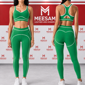 Ensemble de yoga 2 pièces en Spandex et Nylon respirant, ensemble de yoga 3 pièces en Spandex et Nylon, ensemble de yoga écologique en Spandex taille mi-haute - Product Image 2