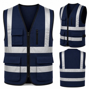 Best Seller Reflective <b>Mesh</b> Vest Zipper Closure Multiple Utility Pockets Site Worker Uniform Wholesale Factory Price - Product Image 6
