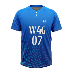 เสื้อเบสบอลสั่งทำพิเศษ 2 กระดุม แขนสั้น เสื้อทีมแบบซับลิเมชั่น ระบายอากาศ แห้งเร็ว ชุดกีฬา ผลิตจากโรงงาน - Product Image 1