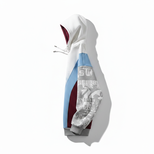 Sweat-shirt à capuche streetwear personnalisé pour homme, patchwork, broderie 3D, color block, coupe oversize, unisexe, hip hop, molleton épais - Product Image 3