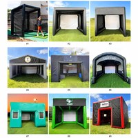 Cage de golf gonflable portable, simulateur de parcours, abri de type tente pop-up pour l'entraînement au golf en extérieur et en intérieur et l'ombrage