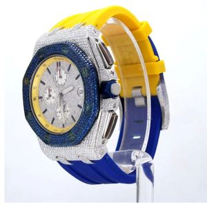 Reloj de Diamantes Cultivados en Laboratorio DEF de Alta Calidad, Diamantes Incoloros, Estilo Hip Hop - Product Image 6