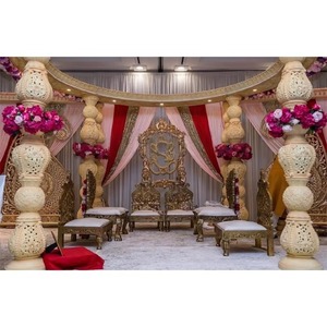 เก้าอี้งานแต่งงานแบบอินเดียใต้ ดีไซน์เก้าอี้งานแต่งงานแบบอินเดีย เฟอร์นิเจอร์งานแต่งงานแบบอินเดีย ชุดเก้าอี้งานแต่งงานธีมบอลลีวูด สหรัฐอเมริกา - Product Image 1