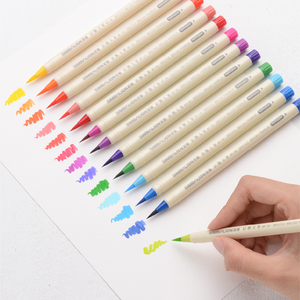 Marcador de pincel chino con tinta soluble en agua, 24 colores, pincel de cerdas de alta calidad, certificado EN 71-3 ASTM F963, suministros de arte TW - Product Image 4