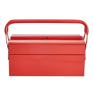 Cassetta Portautensili Pieghevole Portatile da 14 Pollici, 2 Livelli, 3 Vassoi, in Acciaio Verniciato a Polvere con Foro per Lucchetto, Organizzatore per Attrezzi in Metallo - Product Image 6