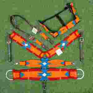 Juego de arreos para caballo de mohair naranja, azul y rojo con cuero argentino, cabezada de mohair de 32 pulgadas para caballo - Product Image 1