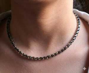 Collier tennis ovale en quartz fumé 6x4mm, plaqué or, argent sterling, pierre précieuse marron, bijoux de luxe élégants, cadeau pour femme, tendance - Product Image 3