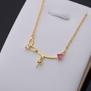 Pendentif en argent S925 style œil avec chaîne de clavicule, accessoire DIY pour femmes, collier tendance avec perle - Product Image 2