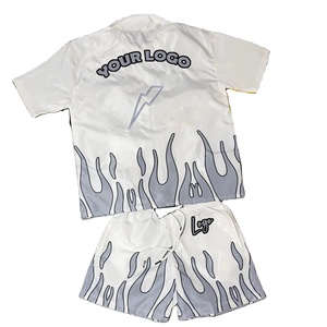 Nouveaux hommes léger décontracté Polyester chemises et Nylon Shorts deux pièces ensemble coupe-vent survêtement hommes été ensembles confortables - Product Image 2