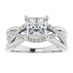แหวนหมั้นเพชรทรงปรินเซสคัทแบบอินฟินิตี้ ดีไซน์ธรรมชาติ ทองคำแท้ 18k/22k หลายวง สำหรับผู้หญิงและเด็กผู้หญิง - Product Image 1