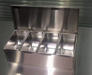 Bandeja Decorativa de Acero Inoxidable con 6 Compartimentos para Condimentos, Base Abierta, Estante para Barra - Product Image 2