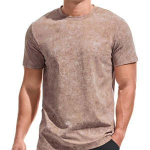 Camiseta de hombre con lavado ácido al mejor precio al por mayor, camiseta informal de verano de manga corta con cuello redondo para hombre - Product Image 1