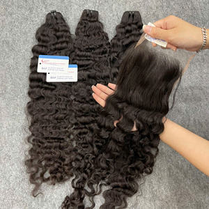 Nouveauté : Extensions de cheveux bouclés birmans vierges, double trame, avec dentelle suisse HD, prix de gros - Product Image 3