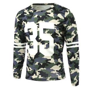T-shirt à manches longues imprimé camouflage personnalisé pour hommes Confort total Col rond Coupe classique pour polo Style grande taille Vente en gros - Product Image 3