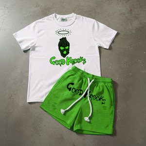 เสื้อยืดและกางเกงขาสั้นชุดเซ็ตผู้ชายฤดูร้อนแบบเรียบๆ สั่งทำได้ พิมพ์ลายได้ คุณภาพสูง ขายส่ง - Product Image 1