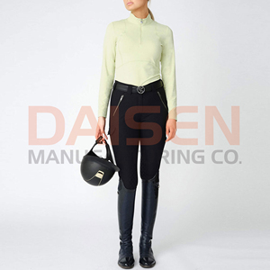 Women Equestrian <b>Base</b> <b>Layer</b> Breathable Knitted Riding Shirt <b>Long</b> <b>Sleeve</b> Stretch New Design OEM Factory Wholesale - Product Image 4