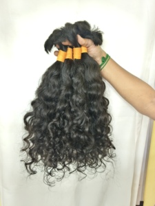 Paquetes de Cabello Remy Indio Natural Negro Marrón Rizado Profundo de Alta Calidad al por Mayor, Cutículas Alineadas, 100g, Trama a Máquina 20 - Product Image 3