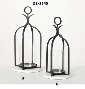 Proveedor de Candelabros de Oro Hechos a Mano para Organizadores de Bodas, Diseñadores de Eventos y Empresas de Hostelería, Farol de Hierro Negro Mate - Product Image 4