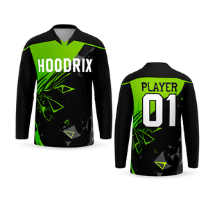เสื้อฮอกกี้น้ำแข็งแบบซับลิเมชั่น OEM ผลิตจากผ้าตาข่ายระบายอากาศแห้งเร็ว พร้อมตัวเลขและโลโก้แบบรีดร้อน - Product Image 2