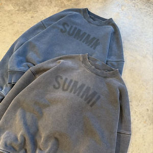 USA Free Taxes Custom Vintage Crewneck Sweatshirt DTG Printed Crew Neck Sweatshirts for Men Acid Wash Pullover Sweatshirt - Product Image 3