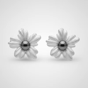 ต่างหูรูปดอกไม้มุกสีขาวพร้อมเคลือบเปลือกหอยสำหรับเครื่องประดับแฟชั่นสตรี - Product Image 1