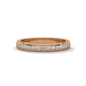 Rose Gold Plated Eternity Band Diamond <b>Ring</b> Full <b>Circle</b> Cubic Zirconia Wedding Band for Women - Product Image 1
