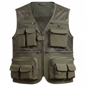 Chaleco de Trabajo de Lona Resistente al Viento para Hombre, Hecho en Fábrica, Talla Grande, Transpirable, con Múltiples Bolsillos, para Uso Casual al Aire Libre - Product Image 2