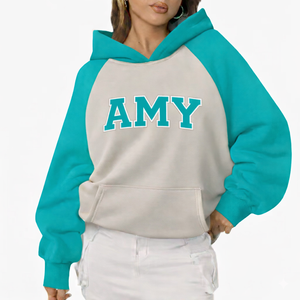 Sweat-shirt décontracté pour femme, coupe oversize, tissé, avec logo sur le devant, chaud, style streetwear, pour l'hiver - Product Image 6