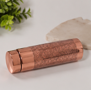 Copper <b>Thermos</b> With Oriental Pattern Portable Outdoor Water <b>Bottle</b> - Product Image 3