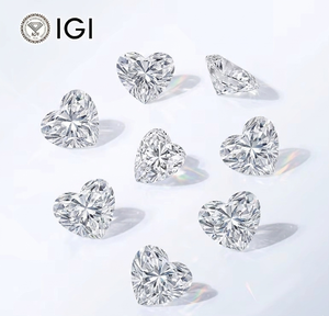 เพชรทรงหัวใจขนาด 1-5 กะรัต ผลิตในห้องปฏิบัติการ ได้รับการรับรองจาก IGI สี E ความสะอาด VS1 แบบ CVD HPHT สำหรับแหวนหมั้น ขายส่ง - Product Image 4