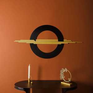 Modern Black Round Metal Crafted Handmade Trendy <b>Wall</b> Art with Clear <b>Frame</b> for Bedroom Living Room Birthday Decoration - Product Image 3