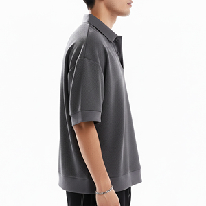 T-shirt décontracté surdimensionné en coton 100 % OEM pour hommes, 180 g/m², léger, avec logo imprimé par transfert thermique personnalisé, tricoté, séchage rapide, avec poche - Product Image 5