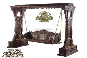 ชุดไม้แกะสลักรูปนกยูงไม้สัก Jhula,ชุดไม้สักแกะสลัก Jhoola Jhula แกะสลักไม้สักอินเดีย Jhula สวยงาม - Product Image 6