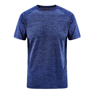Camiseta Deportiva Azul para Hombre, 100% Algodón, Transpirable, Ecológica, de Secado Rápido, para Gimnasio, Entrenamiento, Running, Manga Corta - Product Image 1