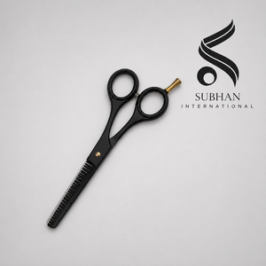 Tijeras de entresacar de acero inoxidable con revestimiento negro, herramientas profesionales manuales de peluquería para logotipo personalizado - Product Image 4