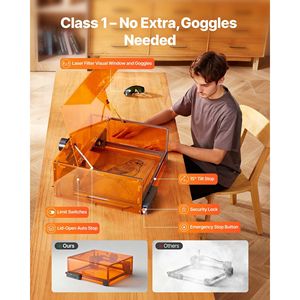 Macchina per Incisione e Taglio Laser 10W con Area di Lavoro 11,8 x 11,8 cm, Incisore Laser Resistente - Product Image 5
