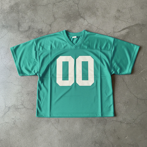 Camiseta de Béisbol Personalizada, Azul, Malla, Cuello en V, Manga Corta, Unisex, Absorbe la Humedad, Transpirable, Poliéster, Adulto, Número 00 Impreso en la Parte Delantera - Product Image 3
