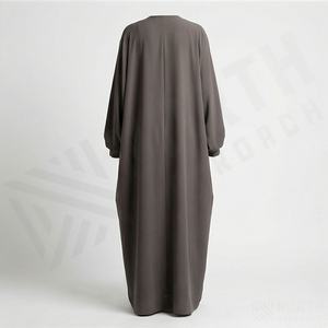 2025 OEM Kimono Abaya pour femmes musulmanes, en tissu polyester épais, doux et très extensible, col en V, manches longues, pour fêtes, Ramadan, mariages - Product Image 2
