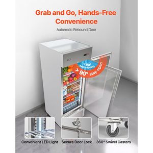 Équipement de réfrigération pour cuisine commerciale, réfrigérateur vertical en acier inoxydable de 29 pouces de large et 22 pieds cubes, porte simple, dégivrage automatique, 4 - Product Image 5