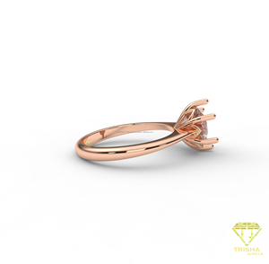 Round Cut Moissanite Diamond Engagement <b>Ring</b> Rose Gold <b>Solitaire</b> Wedding <b>Ring</b> For Women Fine Jewelry - Product Image 5