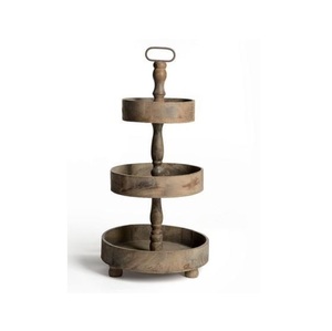 Support à cupcakes en bois naturel fait main, support à gâteau rustique de qualité supérieure pour mariages, fêtes, événements et utilisation en boulangerie - Product Image 2