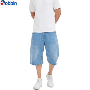 Pantalones Cortos de Mezclilla para Hombre, Estilo Baggy, Personalizados, para Verano, Estilo Urbano, con Parches Bordados y Desgastados - Product Image 4