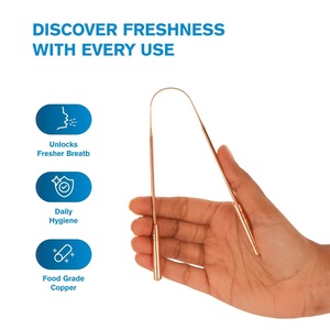 Limpiador de Lengua de Cobre Natural para Adultos y Niños, Herramienta Metálica Fácil de Usar para Limpiar la Lengua, Reduce el Mal Aliento, Cuidado Bucal - Product Image 4
