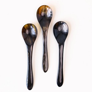 Cuillères à miel en corne de buffle naturelle pour le café, le thé, le miel, ensemble de cuillères artisanales pour la cuisine - Product Image 3