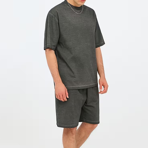 Men 2 Piece Casual <b>Set</b> Manufacturer Cotton Cargo Shorts T Shirt OEM ODM Custom Logo Bulk Acid Wash - Product Image 6