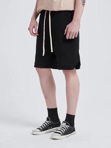 Nuevos pantalones cortos tipo bermuda de algodón de color sólido para hombre con cintura con cordón y bolsillos, estilo casual, corte medio, tejido de punto. - Product Image 4