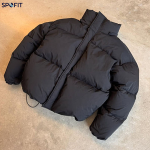 SPOFIT Chaqueta de Plumón con Capucha para Hombre, Gruesa y Cálida, Corta, Acolchada, Casual, con Cierre de Cremallera, Color Sólido, Ajuste Holgado, Ropa Exterior - Product Image 3