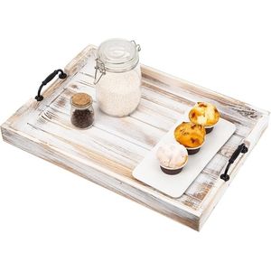 Poignées pour plateau de service rectangulaire en bois, grand format, pour le thé, le café, le petit-déjeuner, l'hôtellerie et la restauration, avec rebord. - Product Image 5