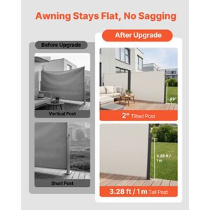 Tenda Laterale Retrattile per Patio Esterno 180x600 cm con Tessuto in Poliestere 180 g/m² Impermeabile, Parasole 4m con Materiale in PC - Product Image 3